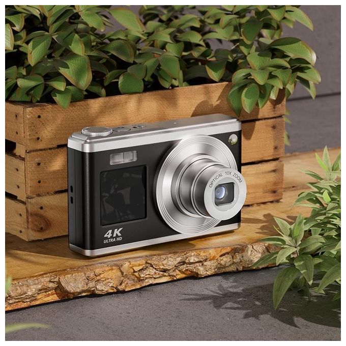 Rollei 10300 Compactline 10X Fotocamera Digitale Compatta 20MP Full HD Zoom Ottico 10x Doppio Display colore Nero Argento