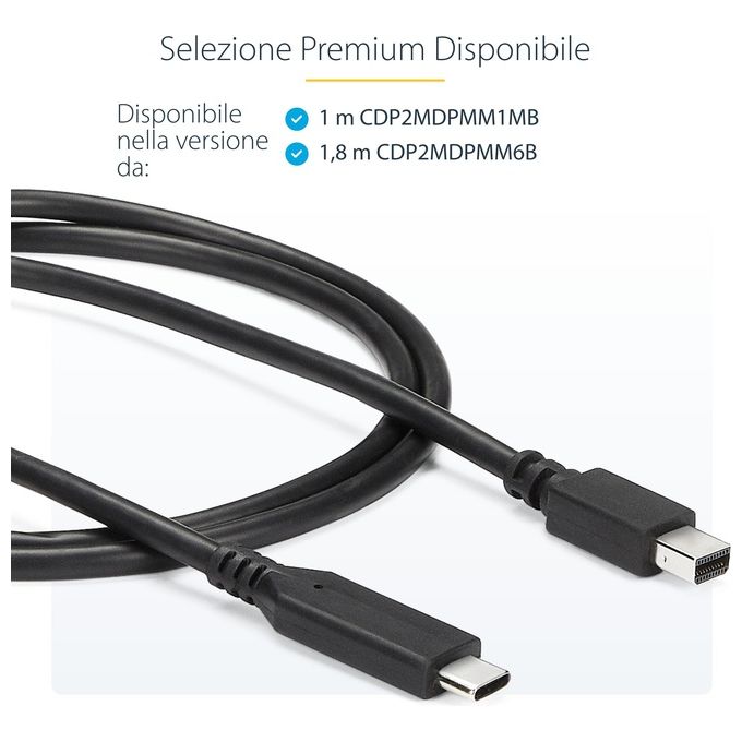 Startech Cavo Adattatore Mini DisplayPort a Usb-C da 1,8mt 4K 60Hz Nero
