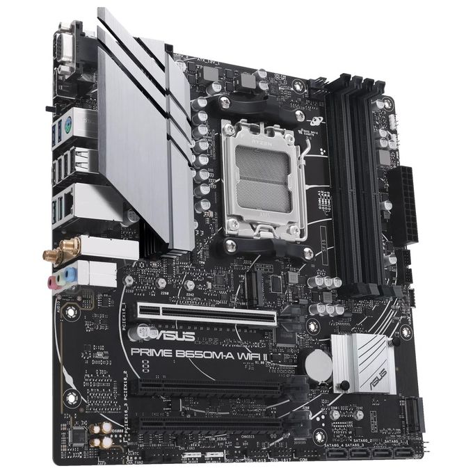 ASUS 90MB1EG0-M0EAY0 PRIME B650M-A WIFI II Scheda Madre AM5 DDR5 Wi-Fi 6 Bluetooth 5.2 Ethernet 2.5 Gigabit colore Nero