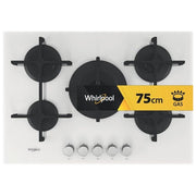 Whirlpool GOA7523-WH Piano Cottura a Gas 5 Zone Griglie in Ghisa 73 cm Bianco