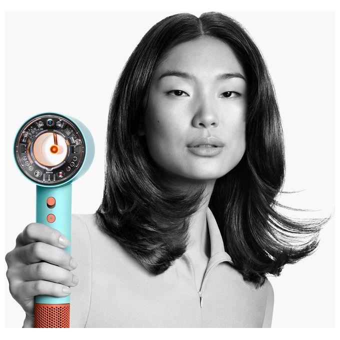 Dyson 515276-01 Supersonic Nural Asciugacapelli 1600W Motore V9 3 Velocita' 4 Temperature con Accessori colore Blu Arancione