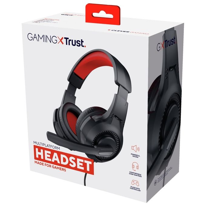 Trust 24785 Cuffia a Padiglione Gaming Nero-Rosso