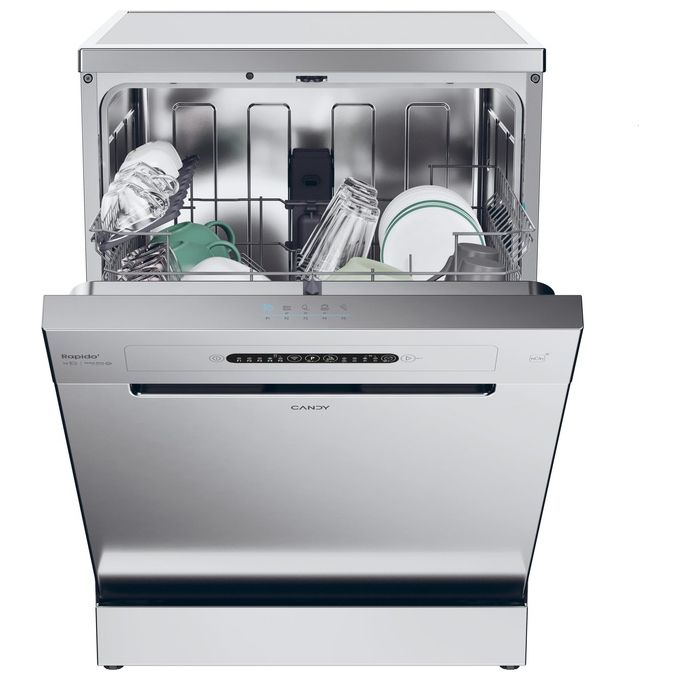 Candy CF 3C7L0X Rapido Lavastoviglie Libera Installazione 13 coperti Classe C Wi-Fi Motor Inverter 47 dB (82x60x60 cm) colore Inox