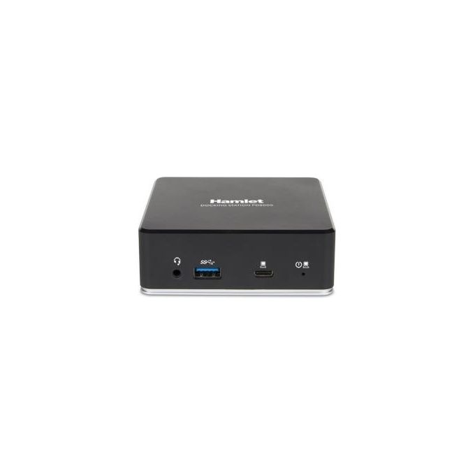 Hamlet HDKC-PD8000 Docking Station Universale USB 3.1 Gen 1 Doppia HDMI Power Delivery 85W Gigabit Ethernet 3 Porte USB 3.1 Gen 1 Uscita Audio Jack 3.5 mm Slot Sicurezza colore Nero