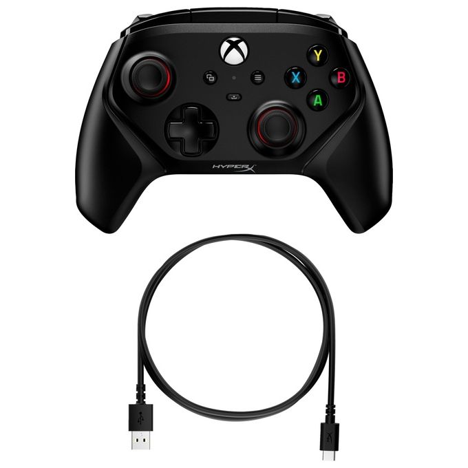 HyperX 6L366AA Clutch Gladiate Controller di gioco cablato con licenza ufficiale Xbox Pulsanti programmabili Trigger Lock Doppi motori Rumble Jack 3.5 mm colore Nero