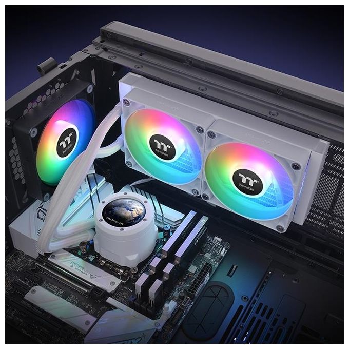 Thermaltake CL-W404-PL12SW-A TH240 V2 Ultra ARGB Sync CPU Liquid Cooler Snow Edition colore Bianco