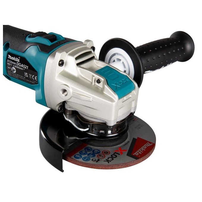 Makita DGA521ZX1 Smerigliatrice Angolare a Batteria 18V 125 mm Brushless X-LOCK 8500 rpm colore Blu Nero