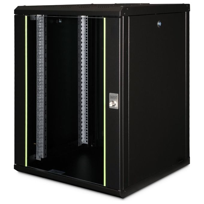 Digitus DN-19 16U-6-6-SW Unique Armadio Rack a Parete 19'' 16U 100 Kg IP20 porta in vetro colore Nero