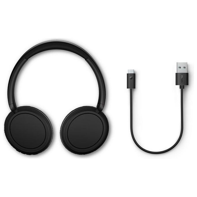 Philips TAH5209BK-00 Serie 5000 Cuffia Over-ear Wireless Bluetooth 5.3 65h Autonomia Ricarica Rapida USB-C colore Nero