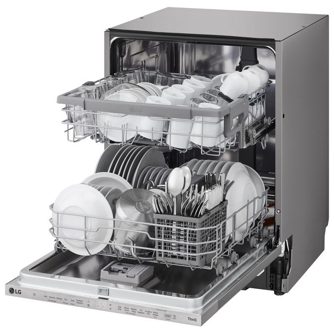 LG DB242TX Serie 2 Lavastoviglie Incasso 14 coperti Classe D QuadWash Wi-Fi EasyRack+ (55x60x82 cm) colore Noble Steel