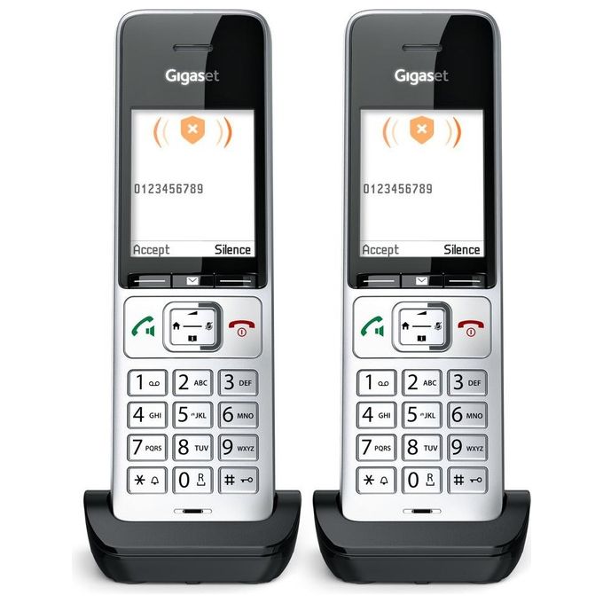 Gigaset L36852-H3061-R101 COMFORT 500HX duo Telefono cordless DECT con vivavoce e identificatore di chiamata colore Nero Argento