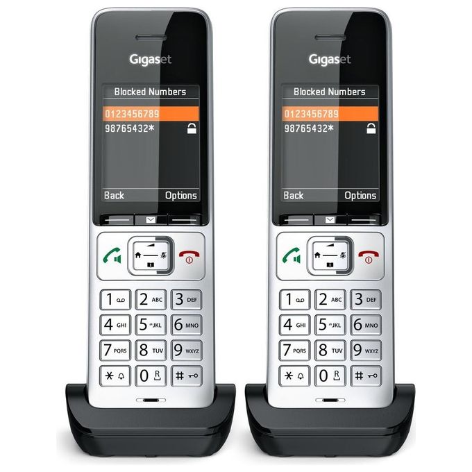 Gigaset L36852-H3061-R101 COMFORT 500HX duo Telefono cordless DECT con vivavoce e identificatore di chiamata colore Nero Argento
