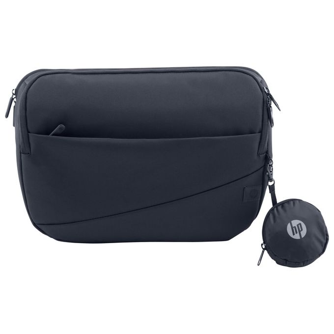 HP 6M5S4AA Borsa a tracolla per laptop Creator 13.3 pollici in materiale riciclato resistente all'acqua con scomparto ad accesso rapido e protezione RFID colore Blu marino