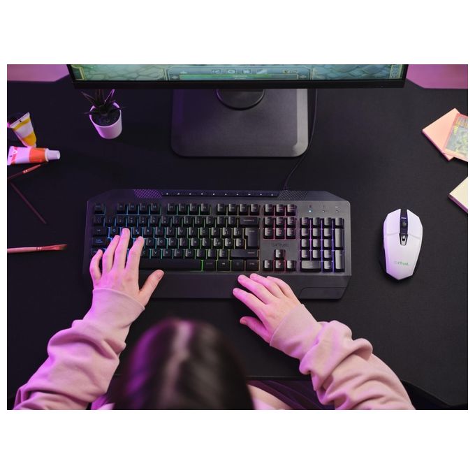 Trust GXT 110 Felox Wireless Mouse Gaming Wireless Bianco