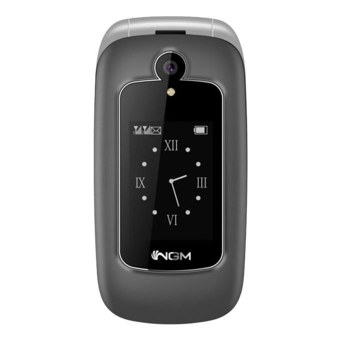 NGM LOOP Telefono per Anziani Clamshell Dual SIM 2.4'' 1.3 MP Bluetooth Radio FM MicroSD colore Grigio Argento