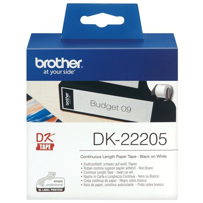 Brother Nastro Adesivo Nero Bianco 62mm