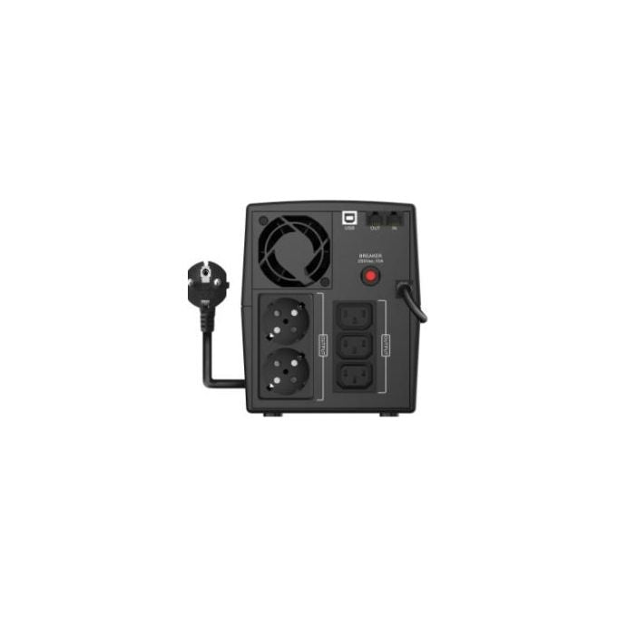 Atlantis A03-HP2003 Gruppo di Continuita' UPS Line Interactive Onda Sinusoidale Pura 1500VA 900W 5 Prese AC Display LCD USB-HID AVR colore Nero