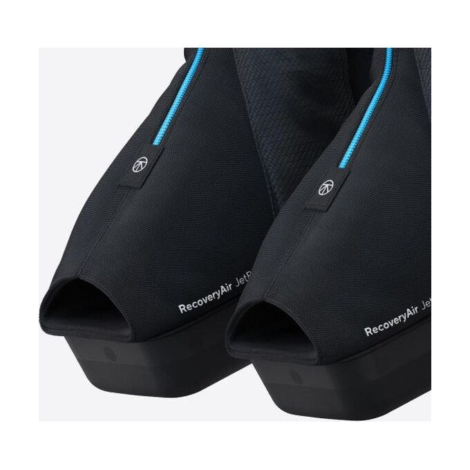 Therabody JETBOOTS RecoveryAir Stivali Massaggio a Compressione Wireless con Bluetooth TruGrade FastFlush 240 min batteria inclusi custodia e caricabatterie colore Nero