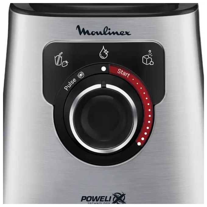 Moulinex LM871D10 PerfectMix+ Frullatore a bicchiere 2 L 1200 W Tecnologia Powelix 6 lame Autopulizia colore Acciaio Inox