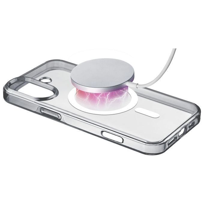 Cellularline GLOSSMAGIPH16MAXT Gloss Mag Cover per iPhone 16 Plus 6.7'' con Magneti MagSafe e Ricarica Wireless Compatibile colore Trasparente