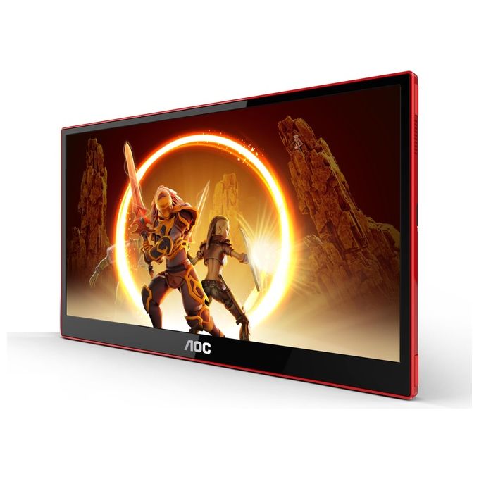 AOC 16G3 Monitor portatile da gaming 15.6'' IPS Full HD 144 Hz FreeSync USB-C HDMI colore Nero Rosso
