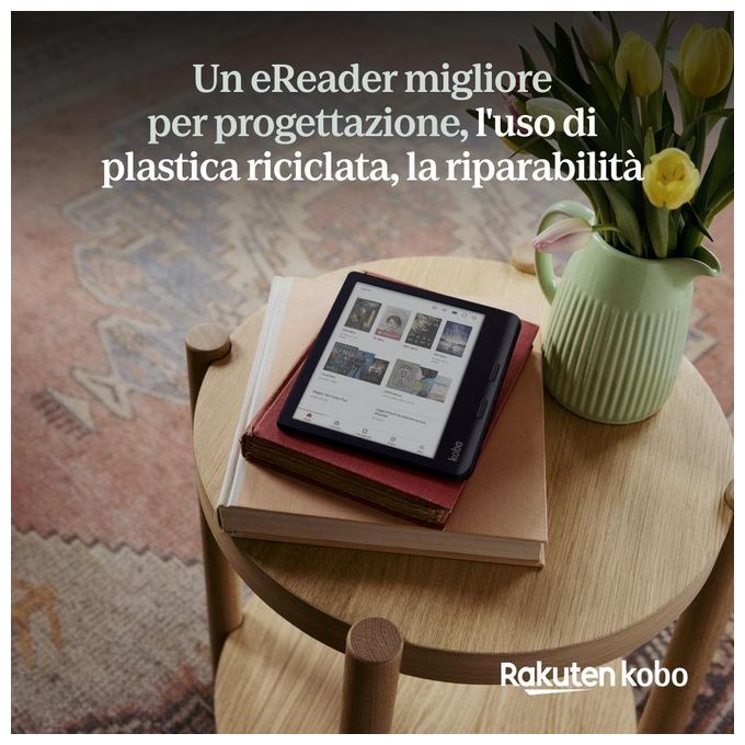 Kobo N428-KU-BK-K-BU Libra Colour eBook Reader Display 7'' E Ink Kaleido 32 GB RAM 1000 MB Wi-Fi Bluetooth USB tipo-C colore Nero