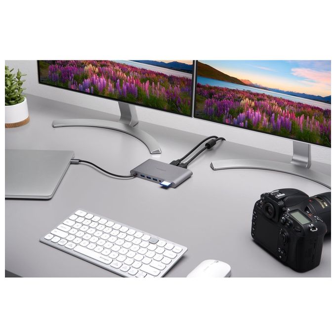 Kensington K33853WW UH1440P Docking Station Universale USB-C 10-in-1 Plug and Play 3 porte USB-A HDMI DisplayPort VGA Ethernet Gigabit Micro SD SD Audio 3.5 mm Alimentazione Pass-Through 85 W colore Nero