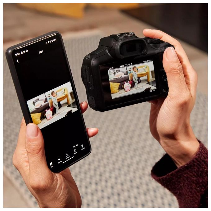 Canon EOS R100 6052C023 Fotocamera Mirrorless Kit Doppio Obiettivo RF-S 18-45mm RF-S 55-210mm 24.1 MP 4K Wi-Fi Bluetooth colore Nero