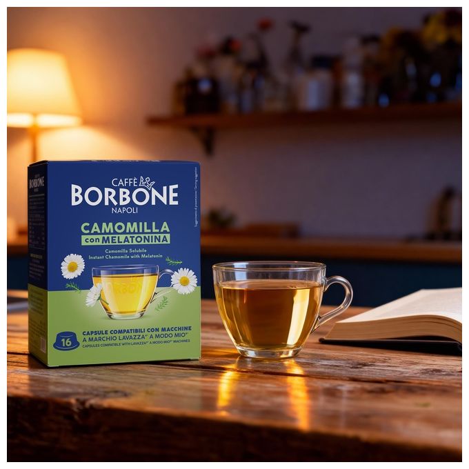 Borbone Capsule Compatibile A Modo Mio Camomilla e Melatonina 16 Pezzi
