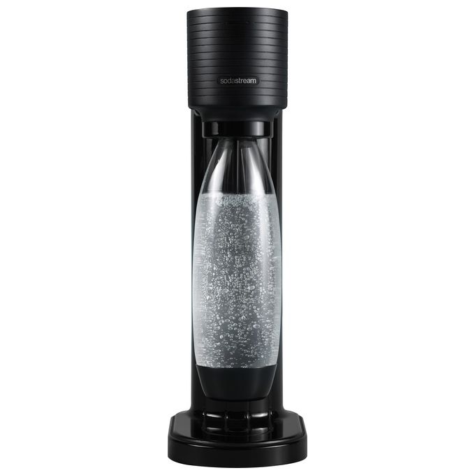 SodaStream 2270273 Gaia Gasatore d'Acqua con Bottiglia PET 1L Cilindro CQC ad Aggancio Rapido colore Nero