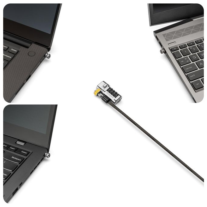 Kensington K68105EU ClickSafe Universale 3-in-1 Lucchetto per Laptop Serratura a Combinazione Cavo 1,8 m Acciaio al Carbonio Colore Nero