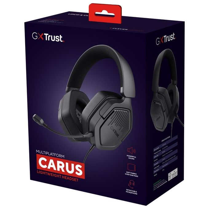 Trust Cuffie da Gaming GTX 492 Carus Nero