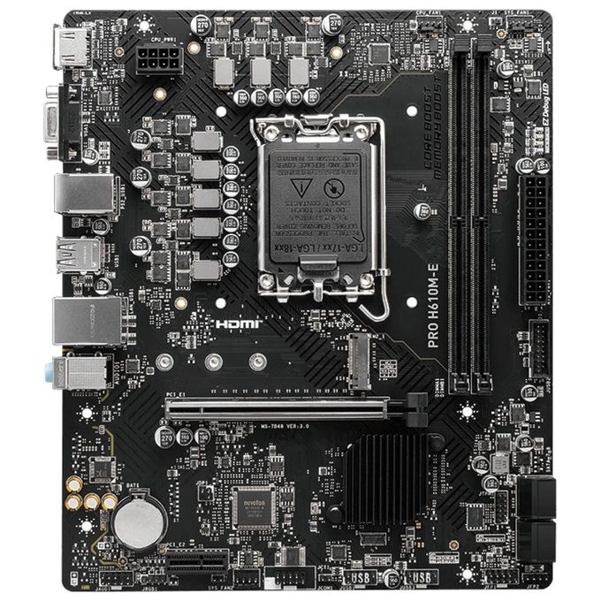MSI PRO H610M-E PRO H610M-E Scheda Madre Intel H610 LGA 1700 micro ATX DDR5 supporto CPU 12a 13a 14a gen 4 slot RAM 96 GB colore Nero