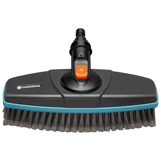 Gardena 18810-20 Cleansystem Soft Spazzola per Tubo da Giardino con Setole Morbide Testa Rotante a 360° in Incrementi da 30° Compatibile con Manico Cleansystem colore Nero-Turquoise