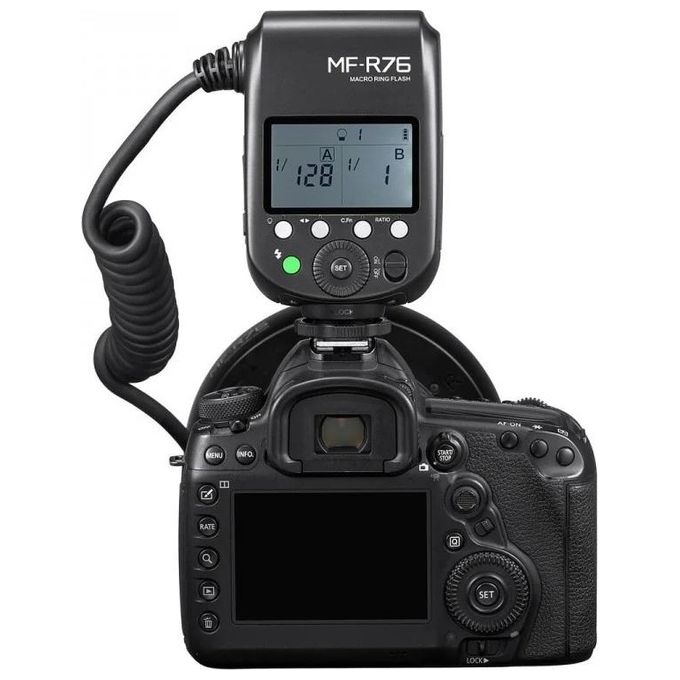 GODOX MF-R76 Flash Macro Anulare Potenza Regolabile da 1-1 a 1-128 Custodia Inclusa colore Nero