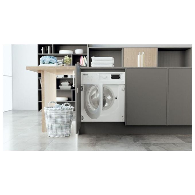Hotpoint BI WMHG 71483 EU N Lavatrice Carica Frontale da Incasso Partenza Differata Classe energetica D (A+++) Capacita' di carico 7 Kg Centrifuga 1400 Giri-min Motore Inverter Woolmark Green