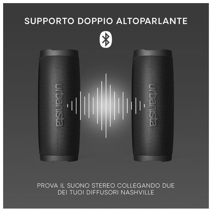 Urbanista 1037202 Nashville Altoparlante Portatile Stereo 20 W Bluetooth 5.2 IPX7 colore Nero