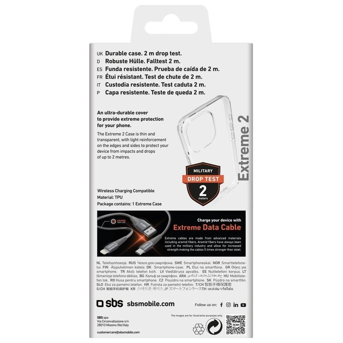 Sbs Cover Extreme 2 per iPhone 15 Pro Trasparente