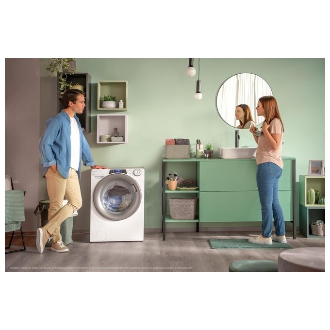 Candy RPW4856BWMR9-1-S RapidÓ Pro Lavasciuga Frontale 8-5 Kg 1400 rpm Classe A Inverter Vapore Wi-Fi (85x60x54 cm) colore Bianco