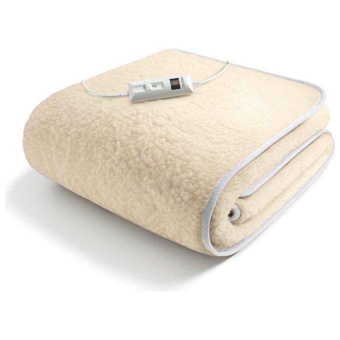 Imetec 16799B Comfort Scaldasonno Singolo 80x150 cm 50% Lana e Merino 2 Temperature ElectroBlock colore Naturale