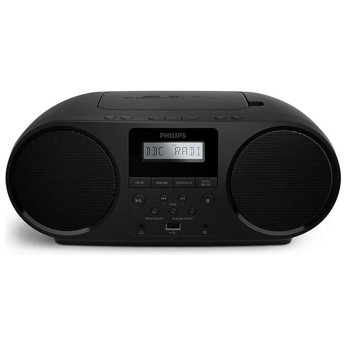 Philips TAZ6000-10 Lettore CD Portatile con Radio DAB+ FM Bluetooth 5.4 USB e Ingresso Audio 3,5 mm colore Nero