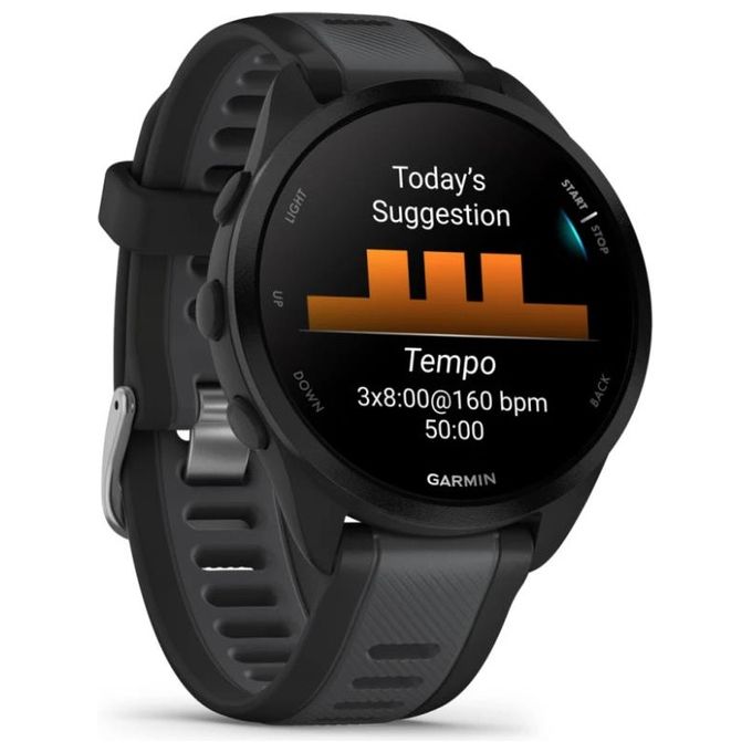 Garmin 010-02863-20 Forerunner 165 Smartwatch GPS 43mm Display AMOLED 1.2'' Cardio VO2max Training Readiness 11 giorni colore Nero Slate Gray