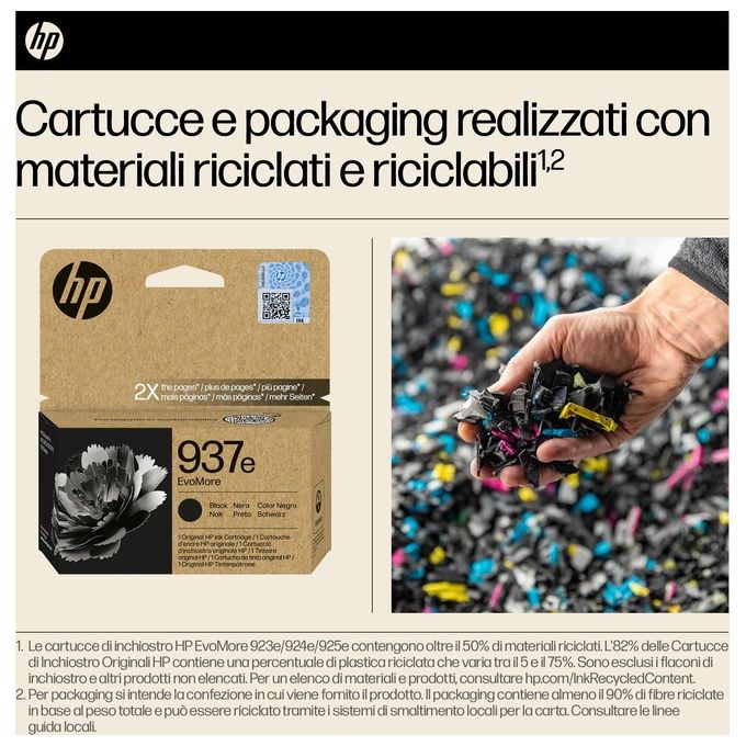 HP 4S6W9NE 937E EvoMore Cartuccia Inkjet Originale Resa Elevata 2500 Pagine colore Nero