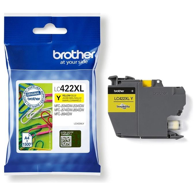 Brother LC422XLY Cartuccia d'Inchiostro Originale Inkjet Alta Capacita' XL 1500 pagine colore Giallo