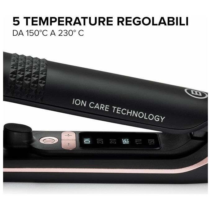BELLISSIMA 11878 XL Ion Piastra per capelli piastre large 110x45 mm 5 temperature 150-230°C 67W cavo 1.8 m colore Nero Rosa