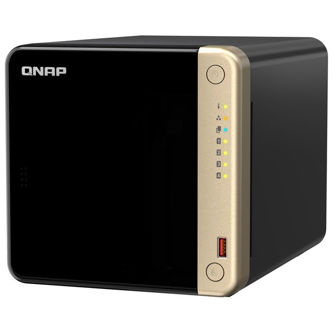QNAP TS-464-8G TS-464 NAS Tower 4 vani 8GB DDR4 Intel Celeron N5095 2 porte 2.5GbE 2 slot M.2 colore Nero