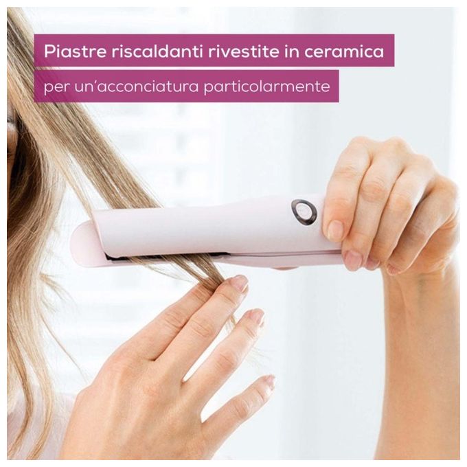 Beurer 59331 HS 20 Piastra per Capelli Senza Fili 3 Livelli Temperatura 160 200 C Ceramica Tourmalina colore Rosa
