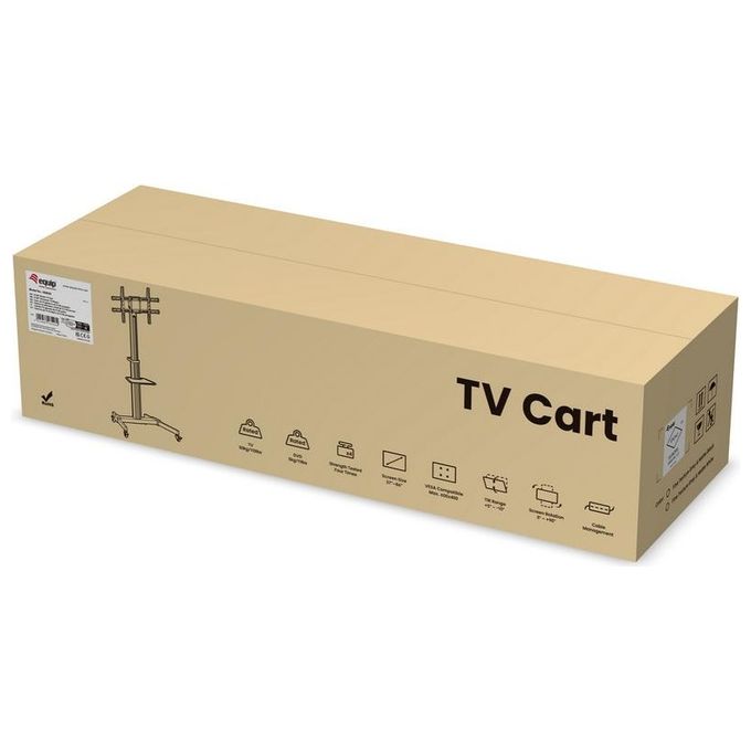 Equip 650630 Carrello LFD rotante da 37-86 pollici Supporto fino a 50 Kg Rotazione 90° Inclinazione -10° +5° VESA max 600x400 colore Argento