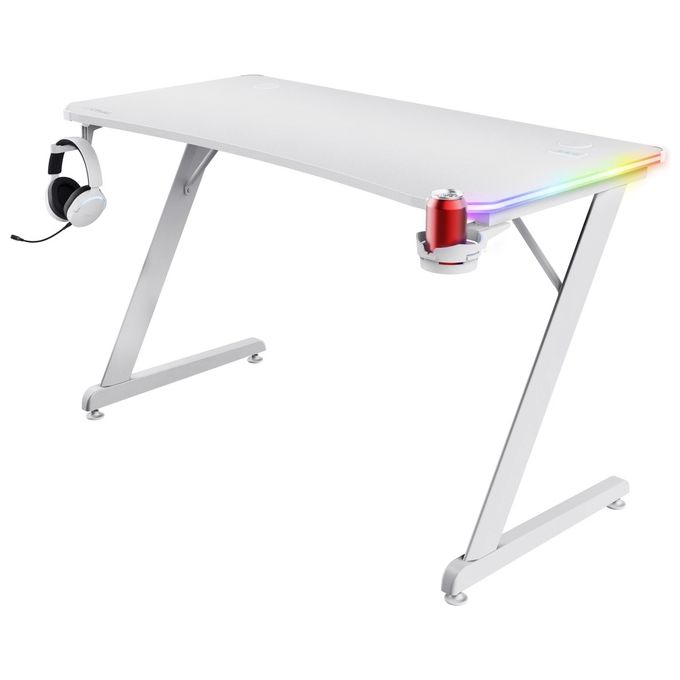 Trust GXT 709W LUMINUS Scrivania Gaming Bianco