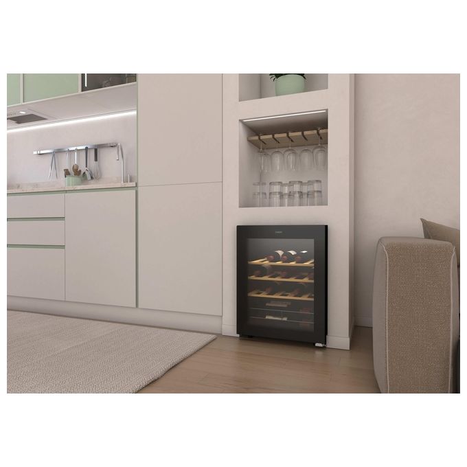 Candy CWC023 DiVino Cantinetta Vini Libera Installazione 23 Bottiglie 62 L Classe G Wi-Fi Ripiani Legno Anti UV colore Nero